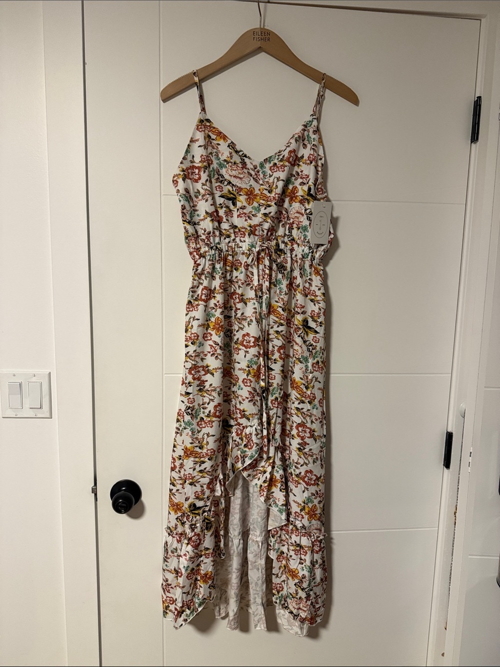 Floral High-Low Maxi Dress with Adjustable Straps
